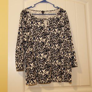 Rafaella Cotton Round Neck 3/4 Sleeve Top 2X